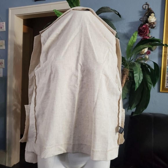 Briggs One Closure Linen Blend Beige Blazer Size Small - Picture 7 of 9